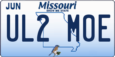 MO license plate UL2M0E