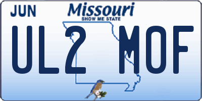 MO license plate UL2M0F