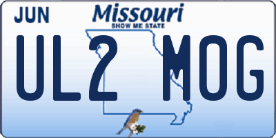 MO license plate UL2M0G