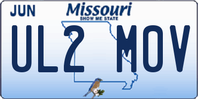 MO license plate UL2M0V
