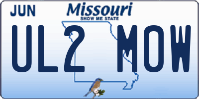 MO license plate UL2M0W