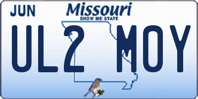 MO license plate UL2M0Y