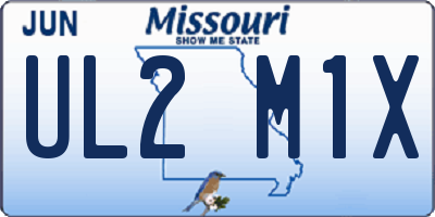 MO license plate UL2M1X