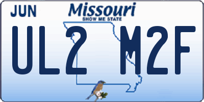 MO license plate UL2M2F