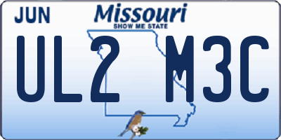 MO license plate UL2M3C