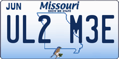 MO license plate UL2M3E