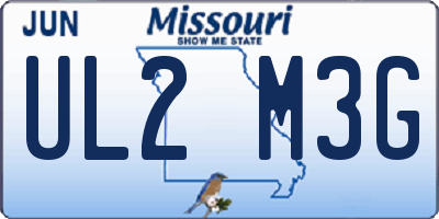 MO license plate UL2M3G