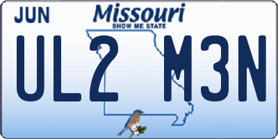 MO license plate UL2M3N