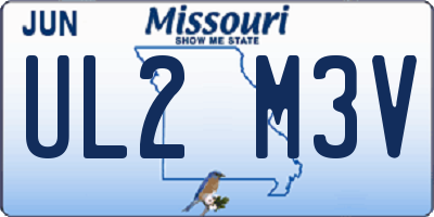 MO license plate UL2M3V