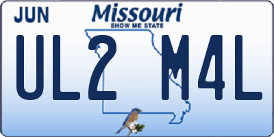 MO license plate UL2M4L