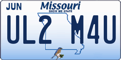 MO license plate UL2M4U