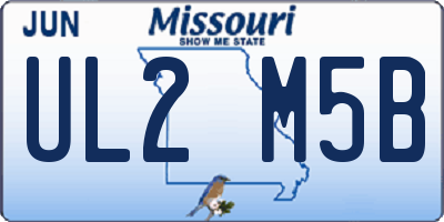 MO license plate UL2M5B