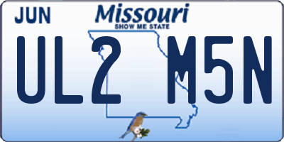 MO license plate UL2M5N