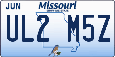 MO license plate UL2M5Z