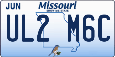 MO license plate UL2M6C