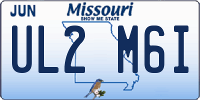 MO license plate UL2M6I