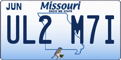 MO license plate UL2M7I