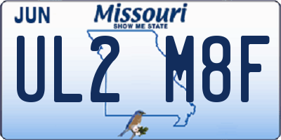 MO license plate UL2M8F