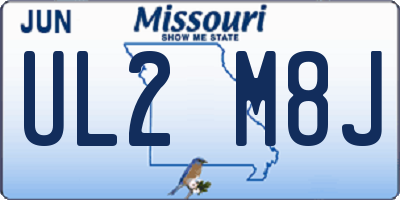 MO license plate UL2M8J
