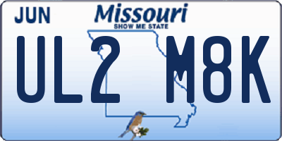 MO license plate UL2M8K