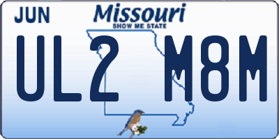 MO license plate UL2M8M