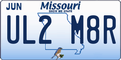 MO license plate UL2M8R