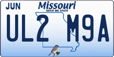 MO license plate UL2M9A
