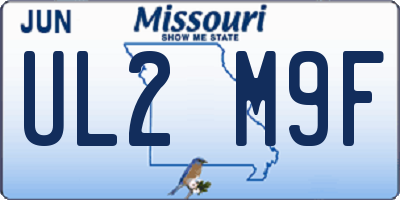 MO license plate UL2M9F