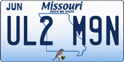 MO license plate UL2M9N