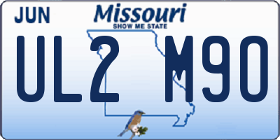 MO license plate UL2M9O