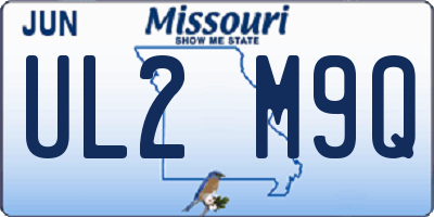 MO license plate UL2M9Q