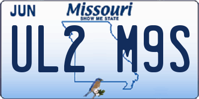 MO license plate UL2M9S