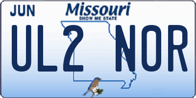 MO license plate UL2N0R