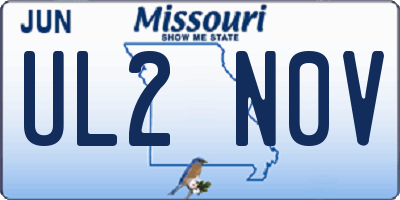 MO license plate UL2N0V