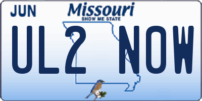 MO license plate UL2N0W