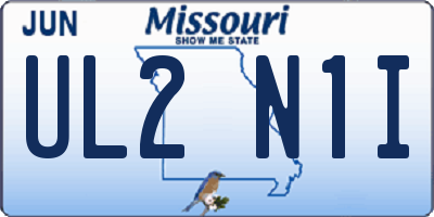 MO license plate UL2N1I