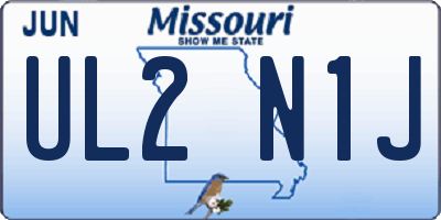 MO license plate UL2N1J
