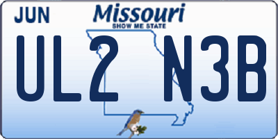 MO license plate UL2N3B