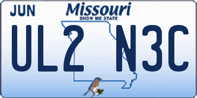 MO license plate UL2N3C
