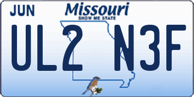 MO license plate UL2N3F