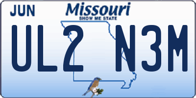 MO license plate UL2N3M