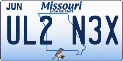 MO license plate UL2N3X