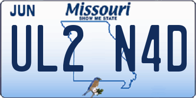 MO license plate UL2N4D