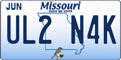 MO license plate UL2N4K