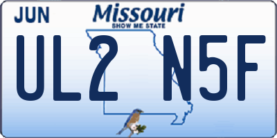 MO license plate UL2N5F