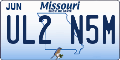MO license plate UL2N5M
