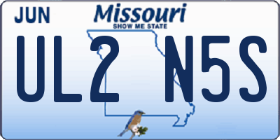 MO license plate UL2N5S