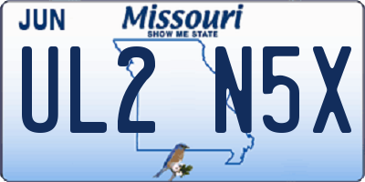 MO license plate UL2N5X