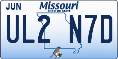 MO license plate UL2N7D