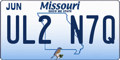 MO license plate UL2N7Q